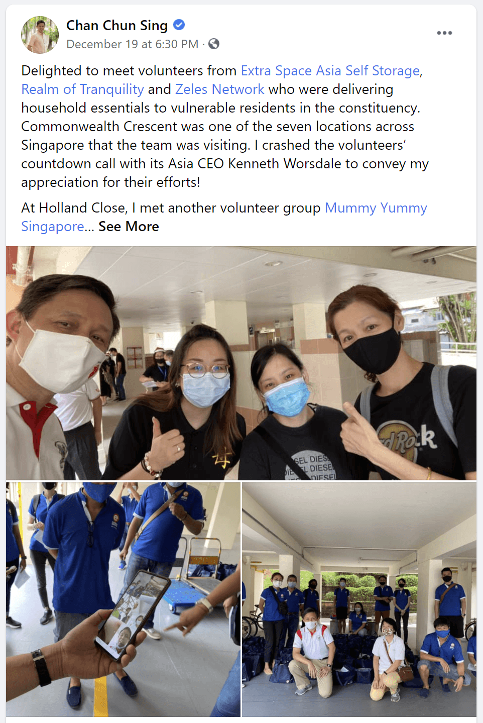 Chan Chun Sing x Extra Space Asia CSR Dec 2020
