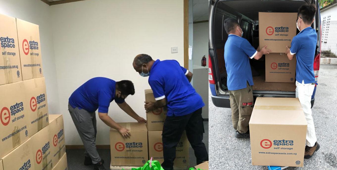 Extra Space Cares Packing and loading of boxes