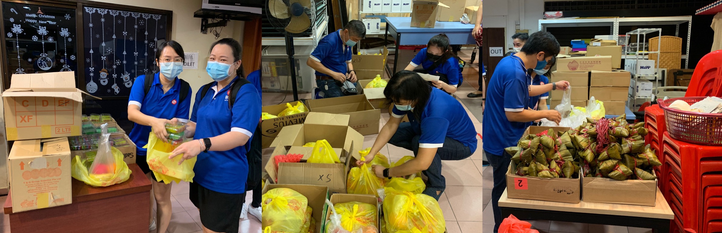 Extra Space Asia Staff Packing Food Items